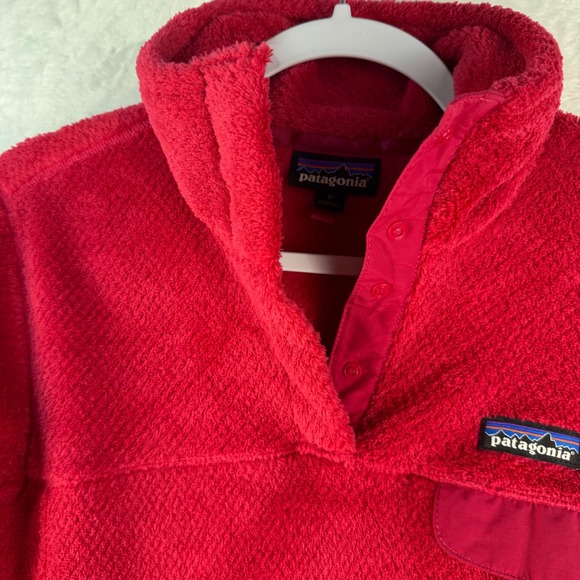 Patagonia Womens Re-Tool Snap-T Fleece Pullover Red Polartec Jacket Medium 25442 - Picture 4 of 6